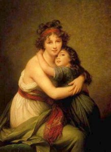 Vigee-Le Brun Portrait of the Artist with Her Daughter (Mother and Daughter) 1789