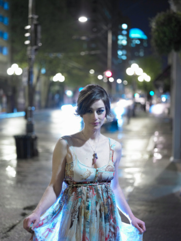 Or you can go shopping and look great like this Vampire. She is rocking that dress and she won't be creeping out anyone!