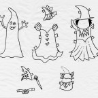 Spooky and Fun Halloween Paper Dolls to Cut and Color