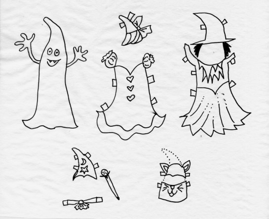 Ghostie Fashion Paper Doll. Color an Cut Fun.